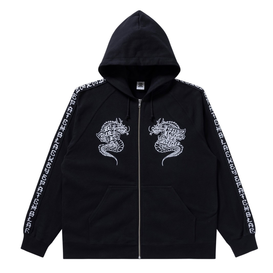 BlackEyePatch/KANJI TAPED DRAGON ZIP HOODIE（BLACK） - JONAS