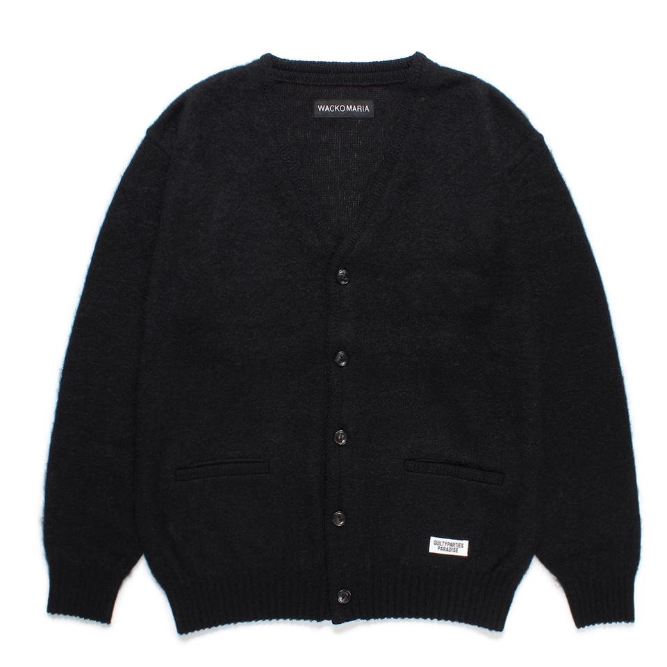 WACKO MARIA/MOHAIR KNIT CARDIGAN（BLACK）［モヘアカーディガン-24