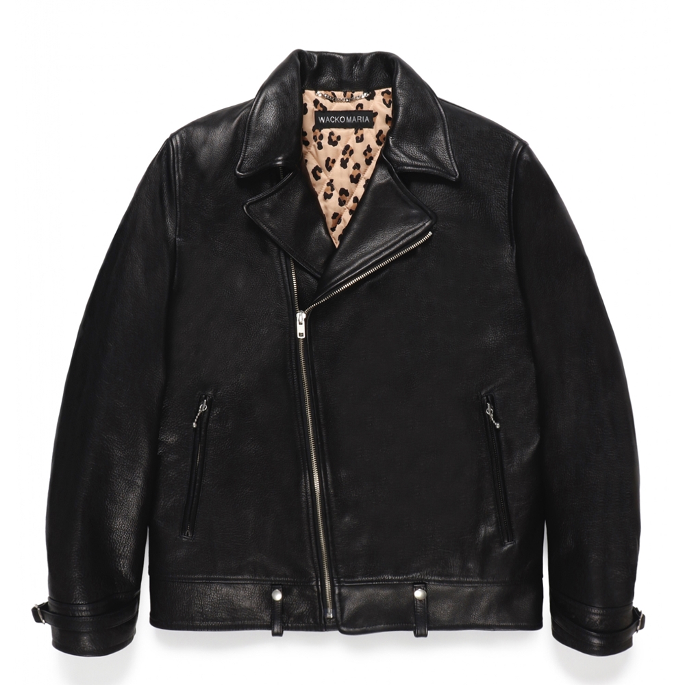 WACKO MARIA/LEATHER DOUBLE RIDERS JACKET（BLACK）［レザーダブル