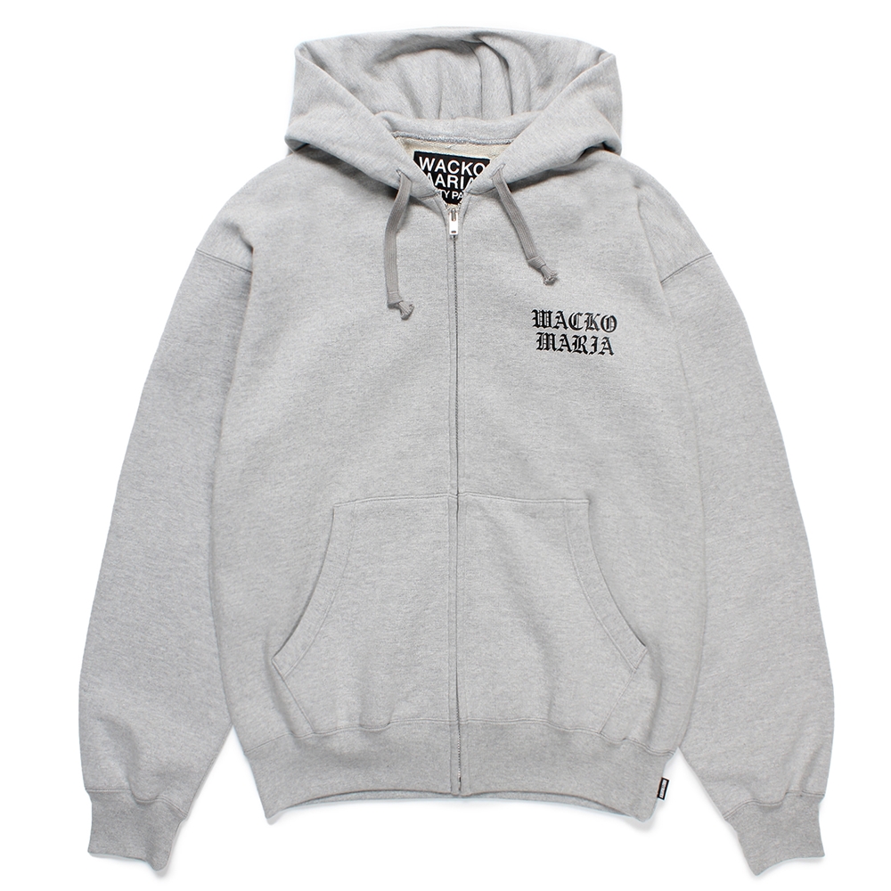 WACKO MARIA/HEAVY WEIGHT ZIP HOODED SWEAT SHIRT（GRAY）［ジップ