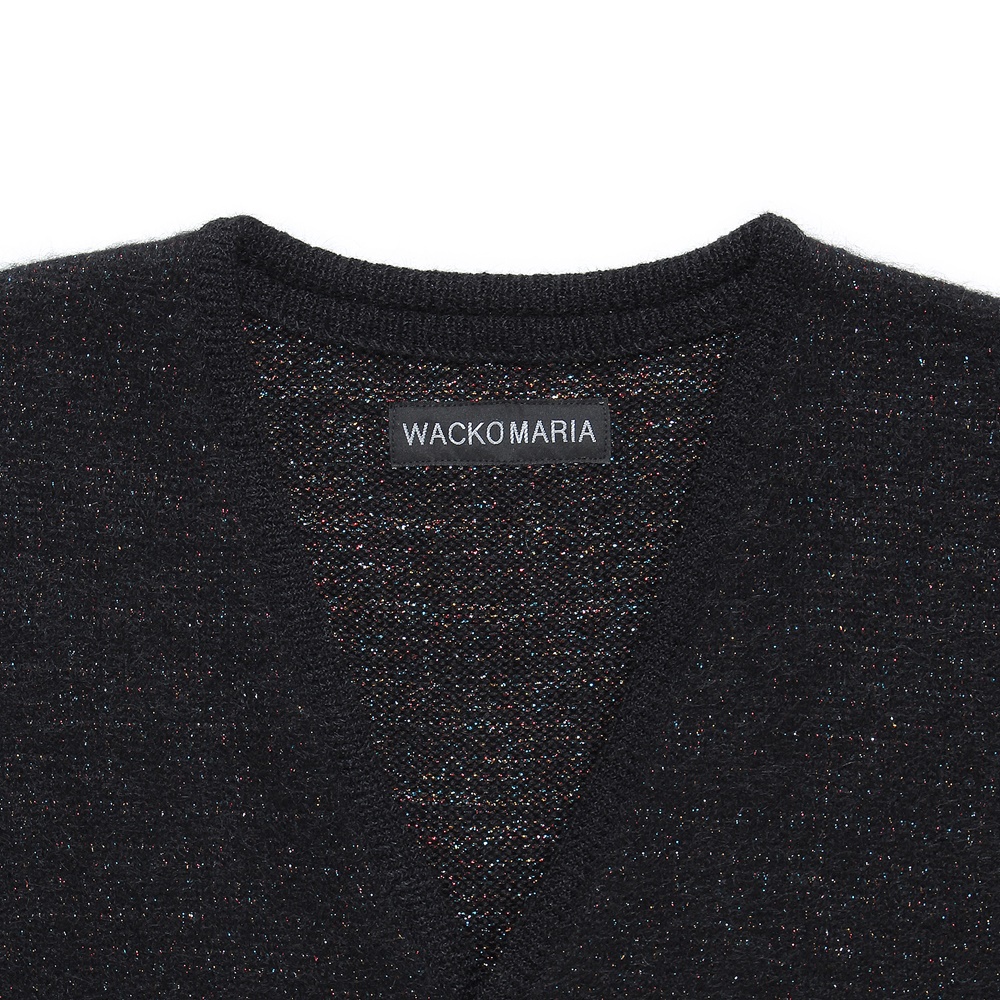 WACKO MARIA/GLITTER MOHAIR KNIT CARDIGAN（BLACK/RAINBOW