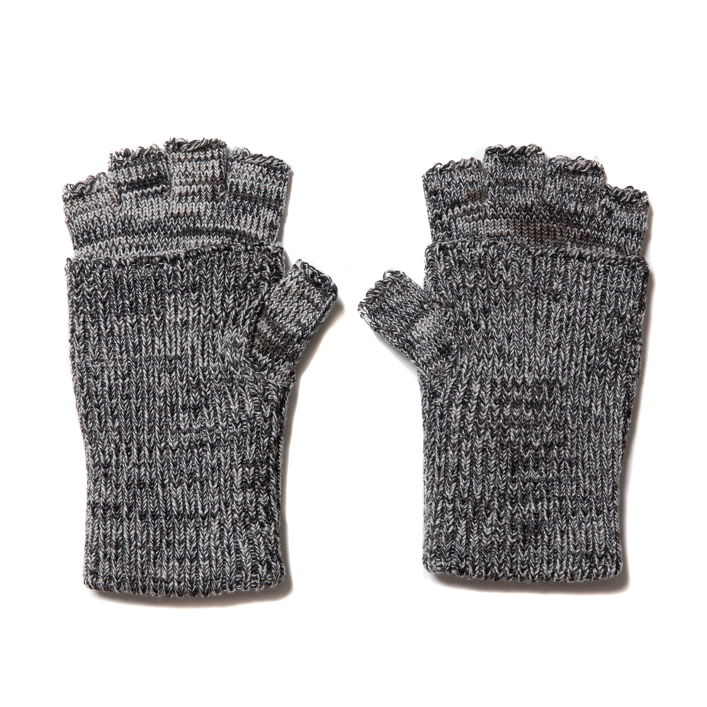 COOTIE PRODUCTIONS/Lowgauge Fingerless Knit Glove（Gray Mix