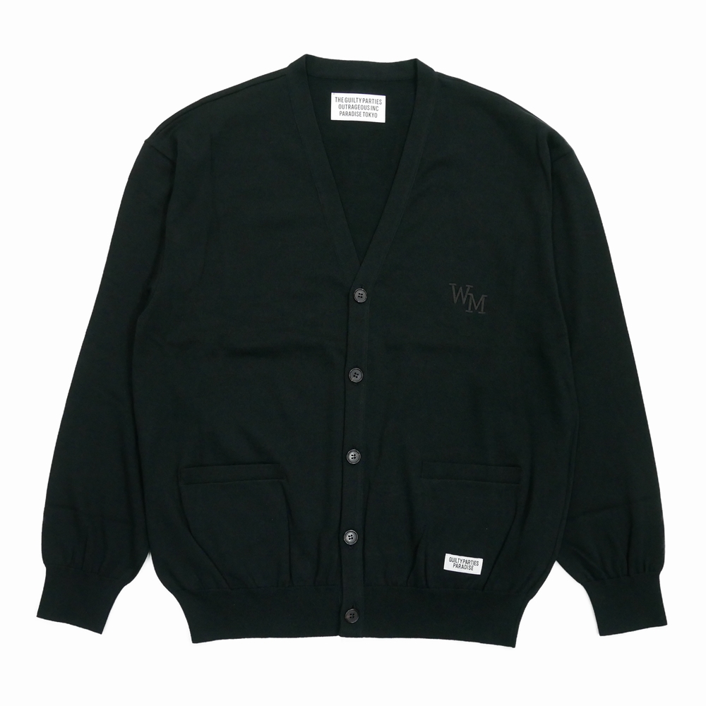 WACKO MARIA/COTTON KNIT CARDIGAN（BLACK）［コットンニット