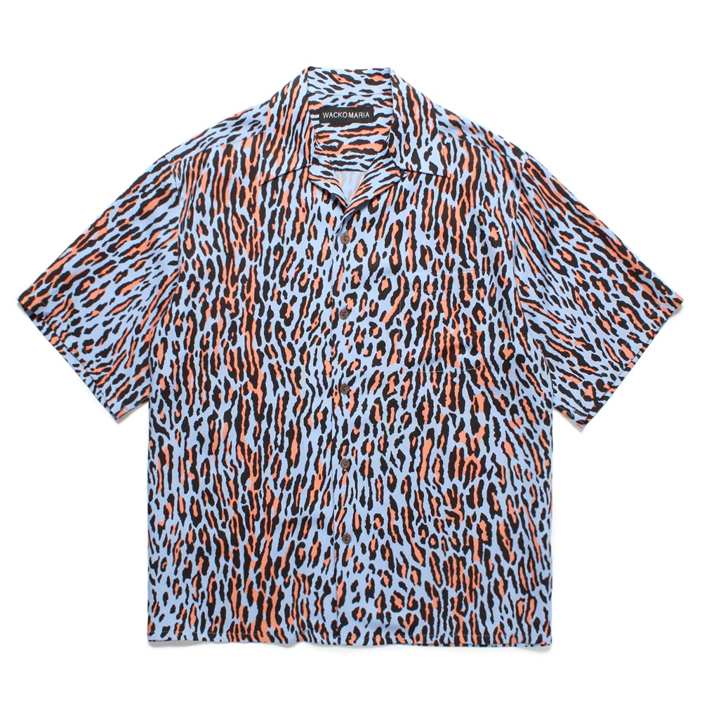 WACKO MARIA/LEOPARD HAWAIIAN SHIRT（BLUE）［レオパードハワイアン