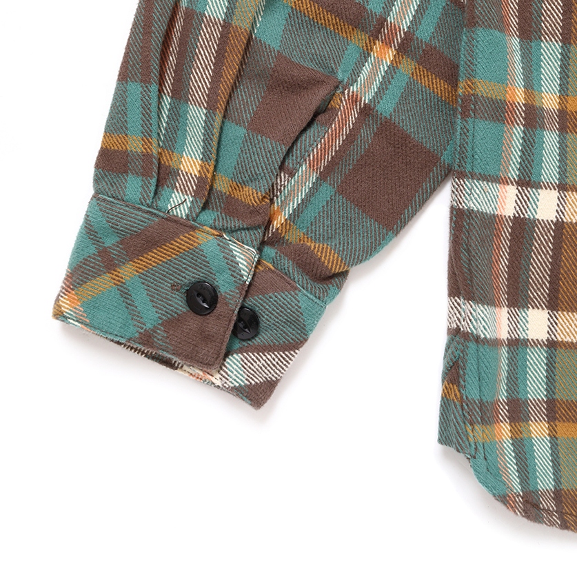 CHALLENGER/PLAID FLANNEL SHIRT（GREEN）［チェックフランネルシャツ