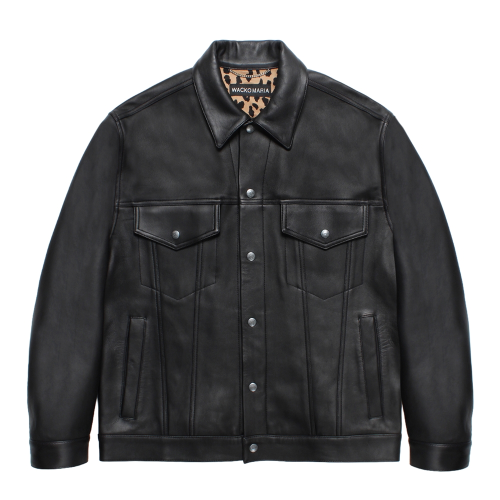 WACKO MARIA/LEATHER TRUCKER JACKET（BLACK）［レザートラッカーJKT