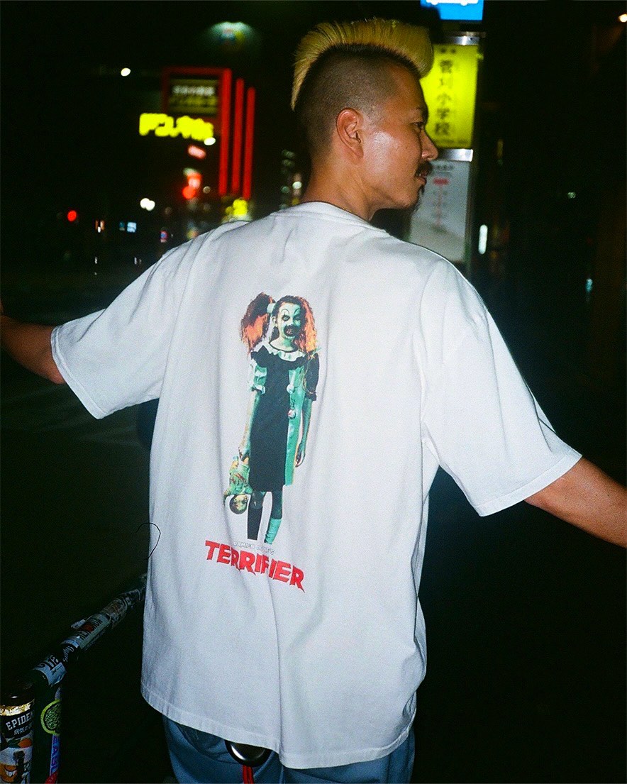WACKO MARIA/TERRIFIER / WASHED HEAVY WEIGHT T-SHIRT（WHITE