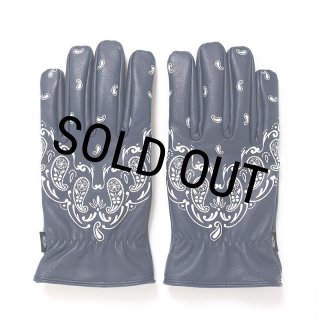 CHALLENGER/BANDANA LEATHER GLOVE（NAVY）［バンダナレザーグローブ