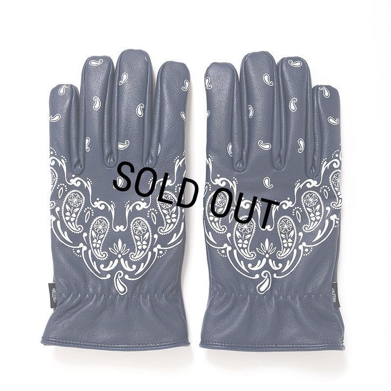 CHALLENGER/BANDANA LEATHER GLOVE（NAVY）［バンダナレザーグローブ