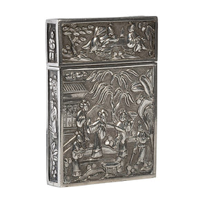 An early 19th century Chinese Export silver visiting card case