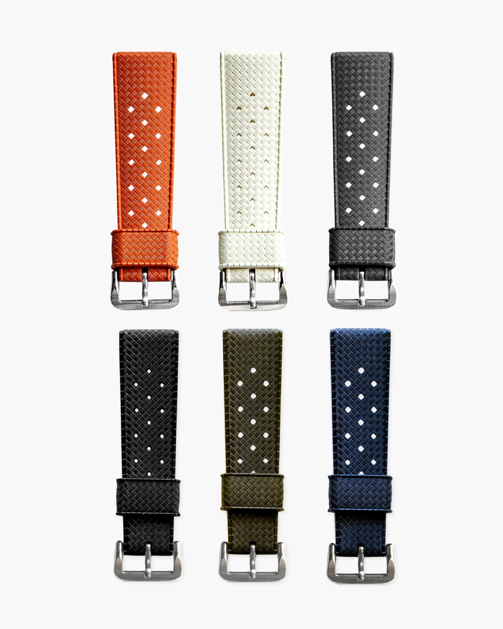 Rubber Straps - Vulcanised Natural Rubber - PACK of 3 - Steel Buckle