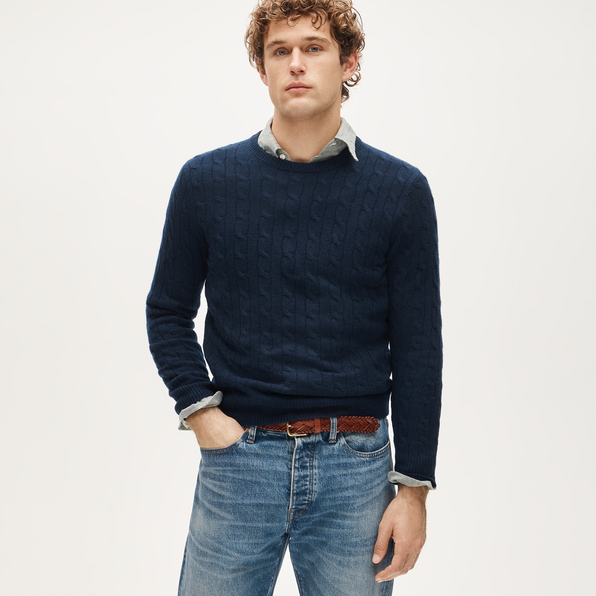 Cashmere Cable-knit Sweater For Men | J.Crew