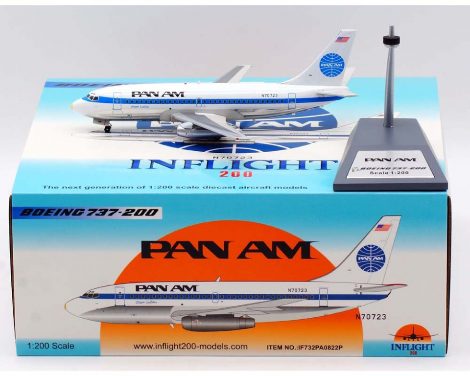 www.JetCollector.com: Pan Am B737-200 w/stand N70723 1:200 Scale