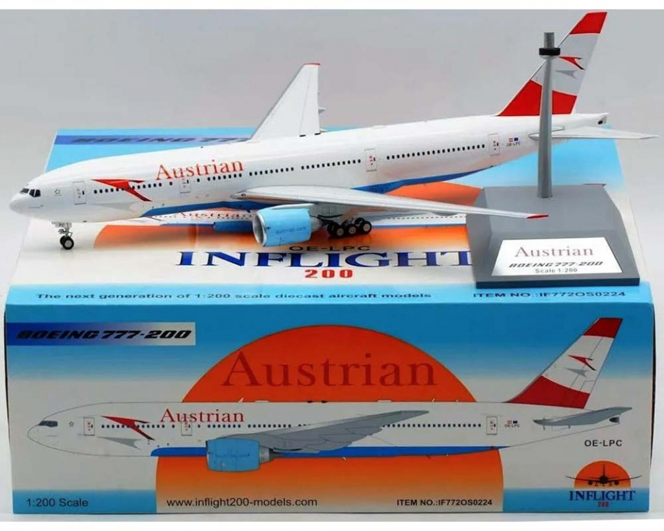 www.JetCollector.com: Austrian Airlines B777-200ER w/stand OE-LPC