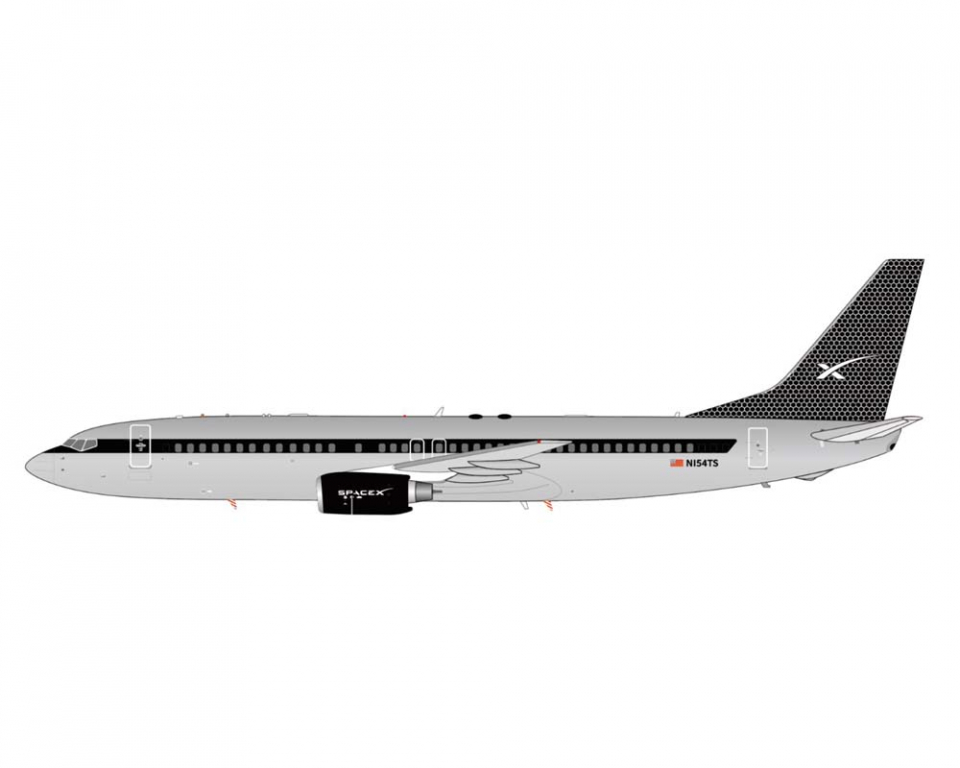 www.JetCollector.com: SpaceX B737-800 w/stand N154TS 1:200 Scale