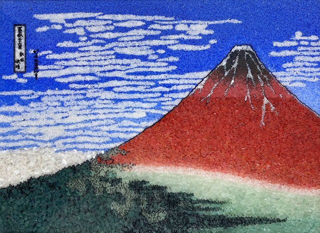 ジュエリー絵画 葛飾北斎 富嶽三十六景『凱風快晴』