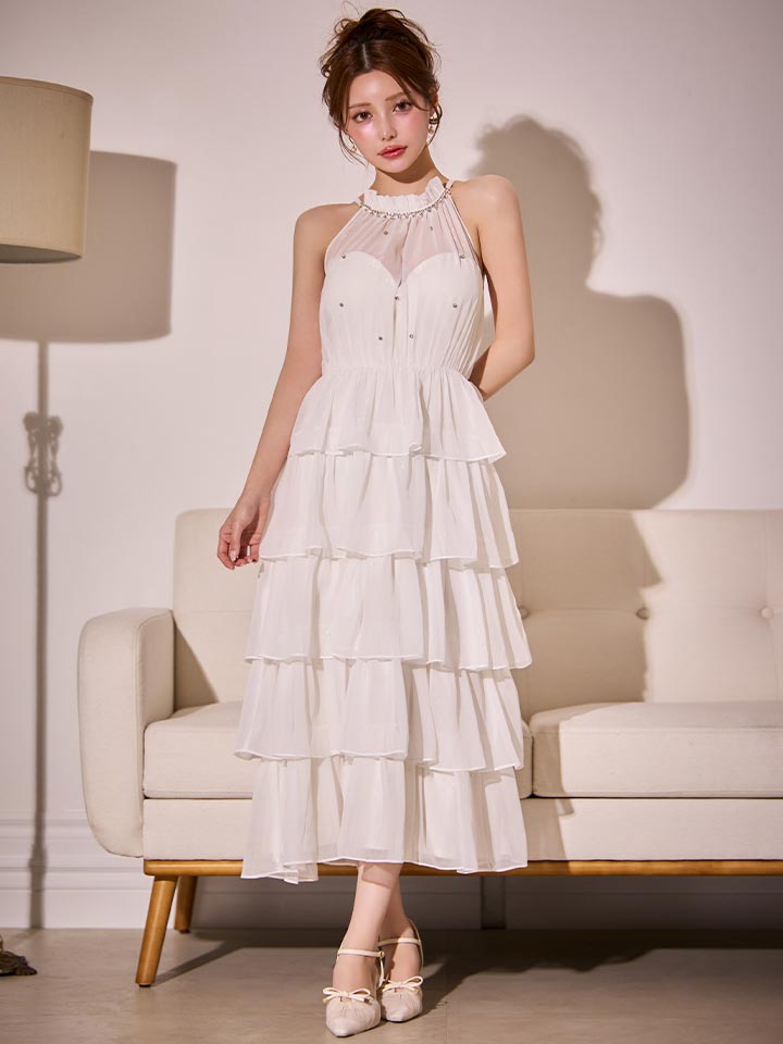 送料無料！【sifeel/シフィール】アメスリティアードワンピースドレス