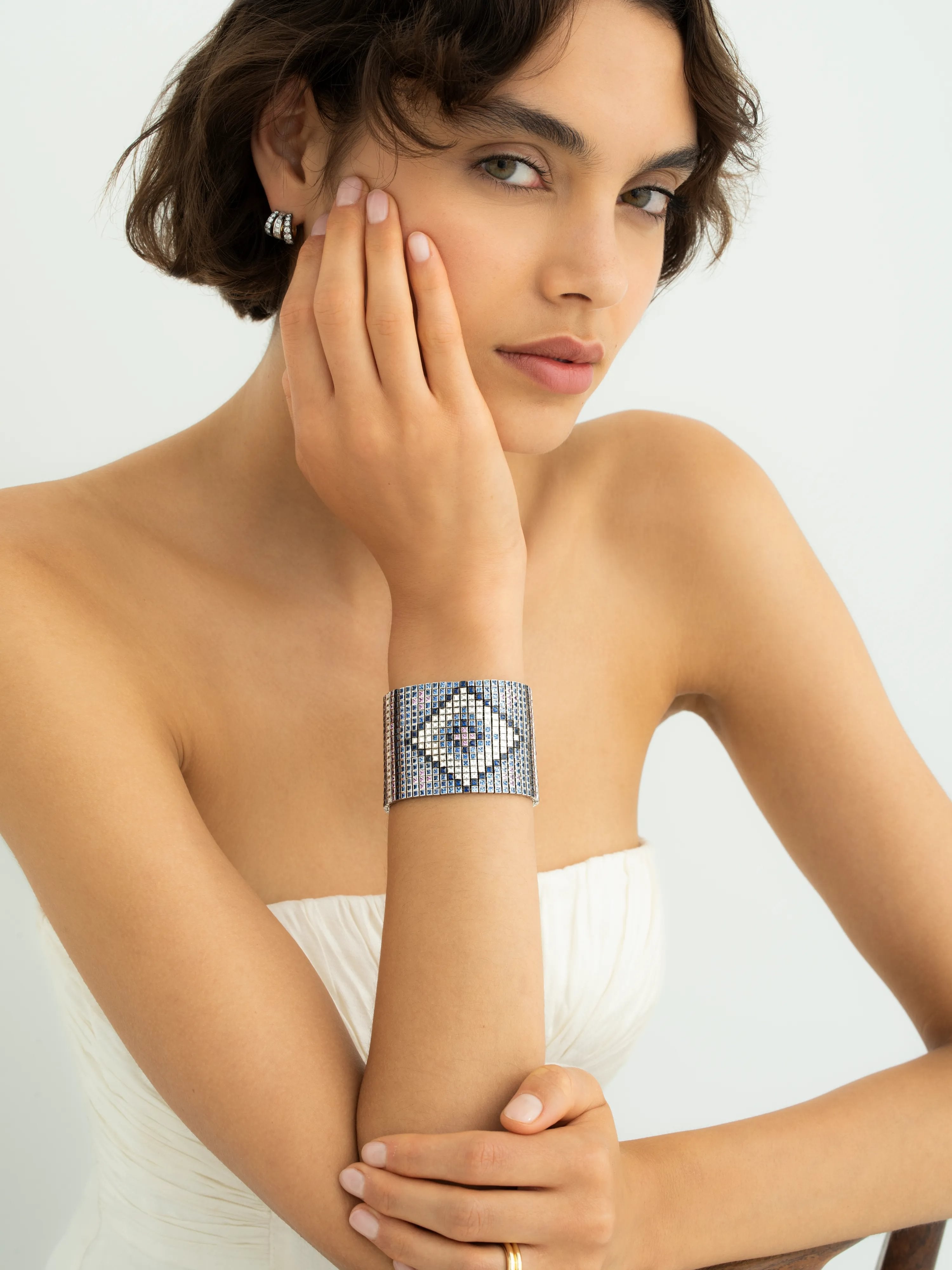 Tapestry Woven Diamond & Sapphire Bracelet | Jessica McCormack