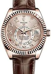 Rolex Sky-Dweller 18k Everose Rose Gold Sundust Roman 42mm Dial