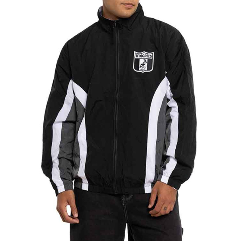 Black AFL Collingwood Magpies Retro Track Jacket