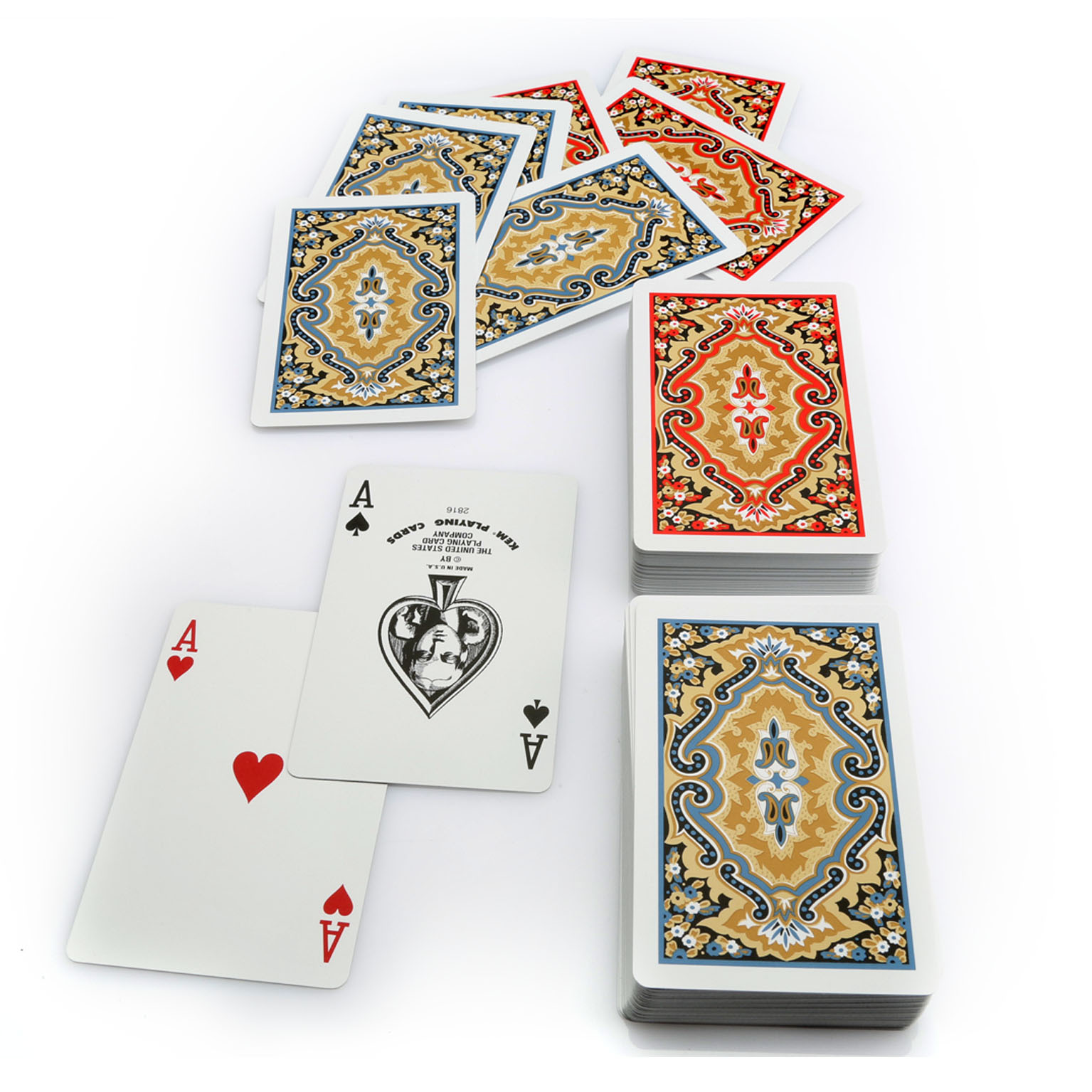 KEM Paisley 100% Plastic Playing Cards | Narrow Bridge Size