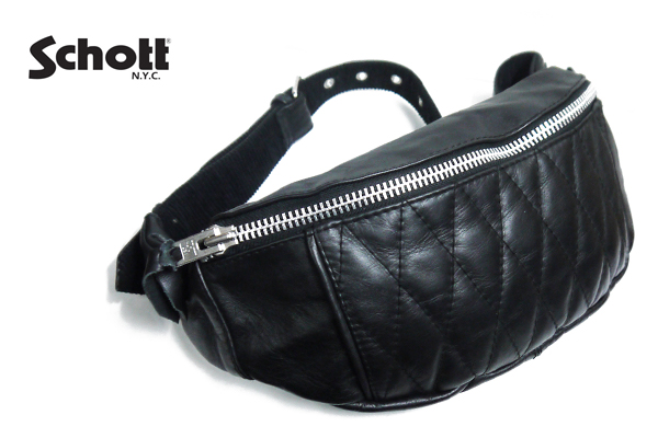 Schott ショット キルティングパッド加工|牛革|ボディバッグ『PADDED