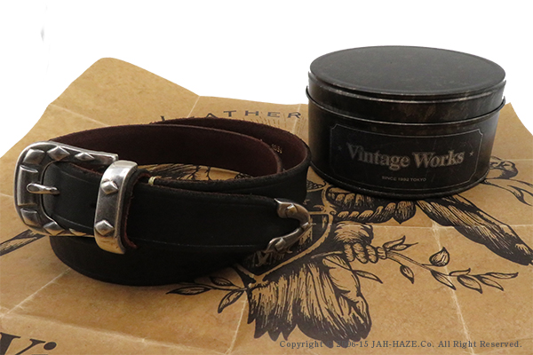 Vintage Works ヴィンテージワークス 茶芯|厚銀メッキ真鍮バックル|5
