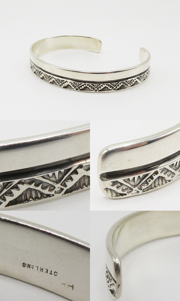 INDIAN JEWELRY ナバホ族|スタンプワーク|シルバー|バングル『Navajo