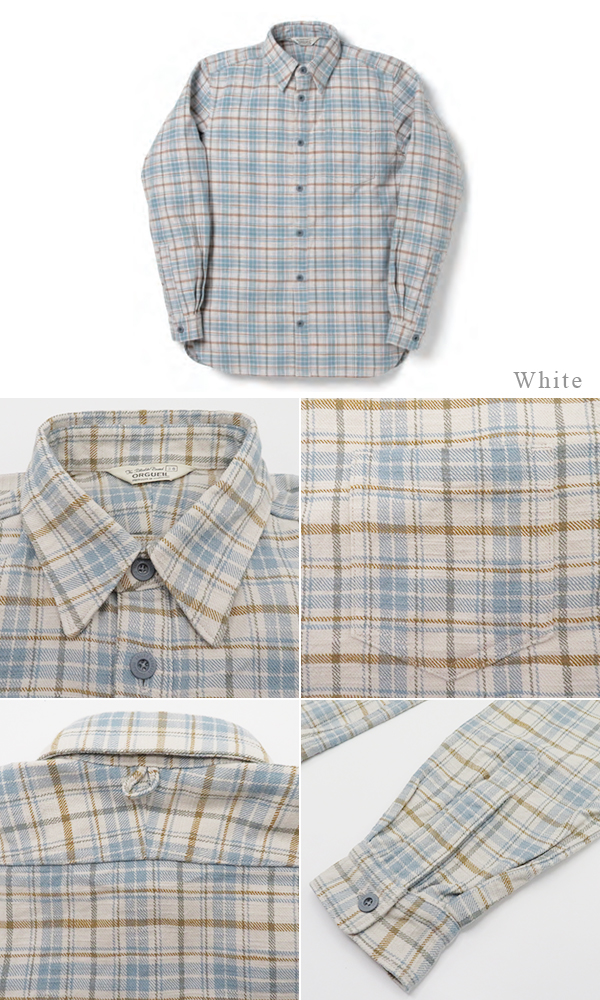 ORGUEIL オルゲイユ 長袖|フランネル|ワークシャツ『Check Work Shirt
