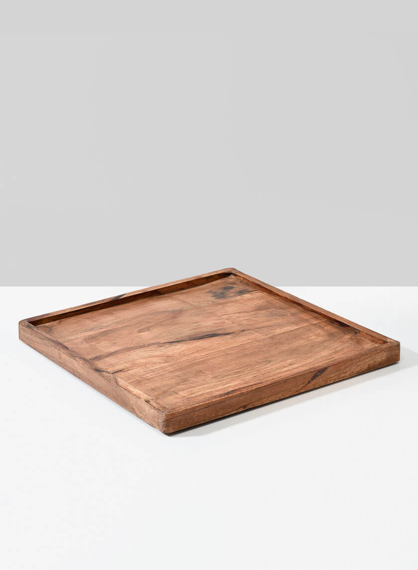 Square Mango Wood Tray Retail Display Catering Serving – Jamali Garden