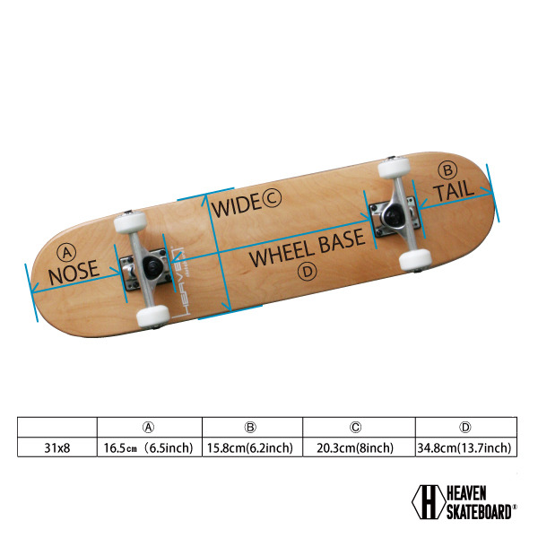 送料無料】 HEAVEN SKATEBOARD COMPLETE PROSPEC RED 8×31 ヘブン