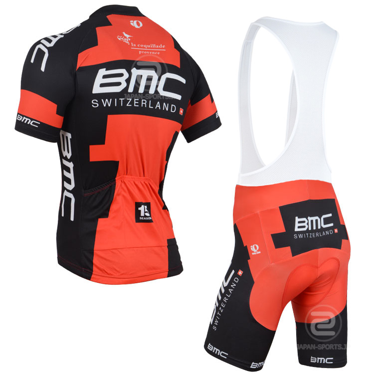 BMC2015 夏用自転車ウェア 半袖ジャージ レッドビブショーツ - 夏 ビブ