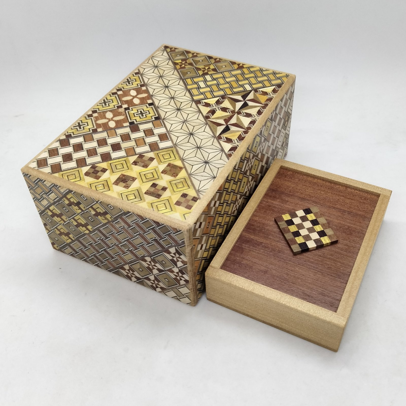 Drawer 10 steps Nested-box yosegi 5 sun Japanese puzzle box