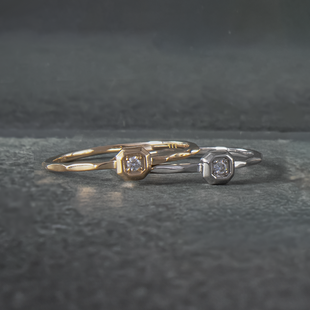 K10WG ダイヤモンド リング 四角形