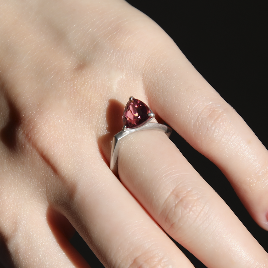 プラチナ900 ピンクトルマリン リング