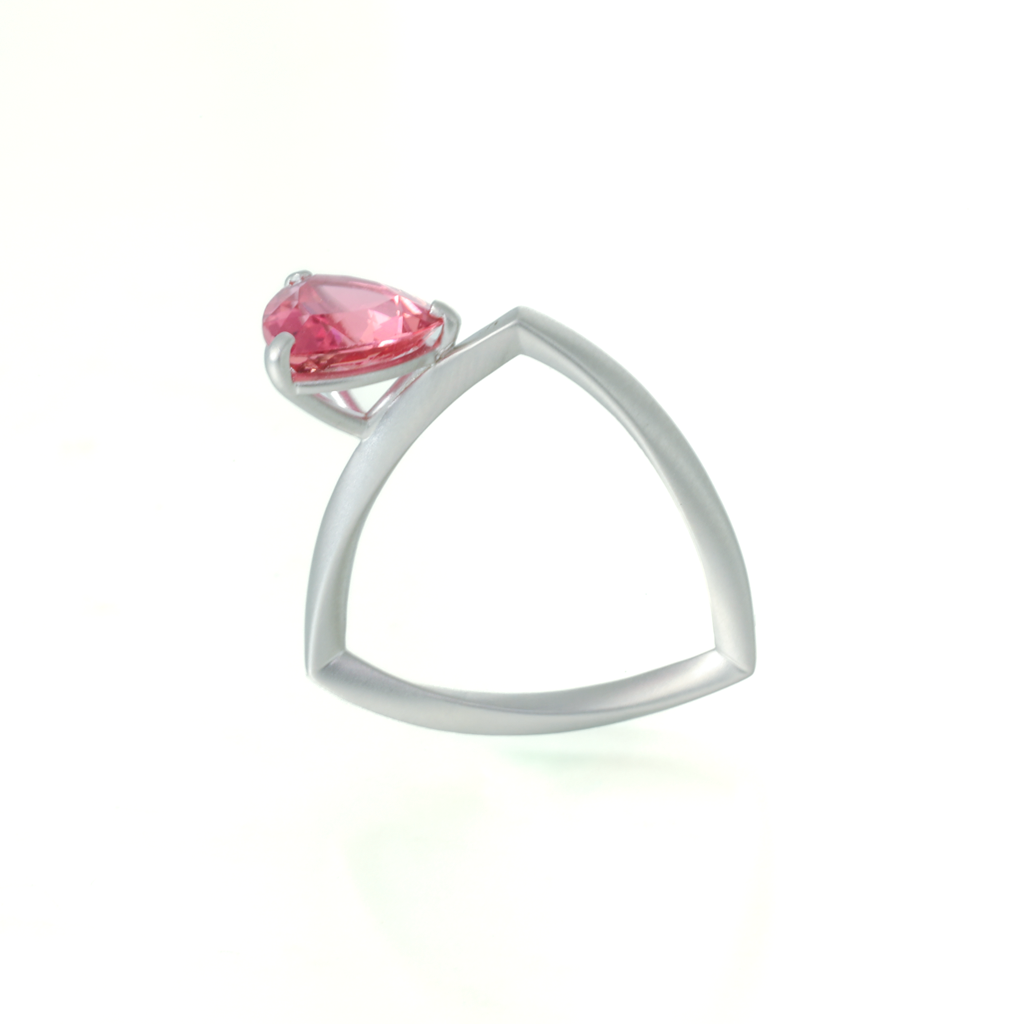 プラチナ900 ピンクトルマリン リング