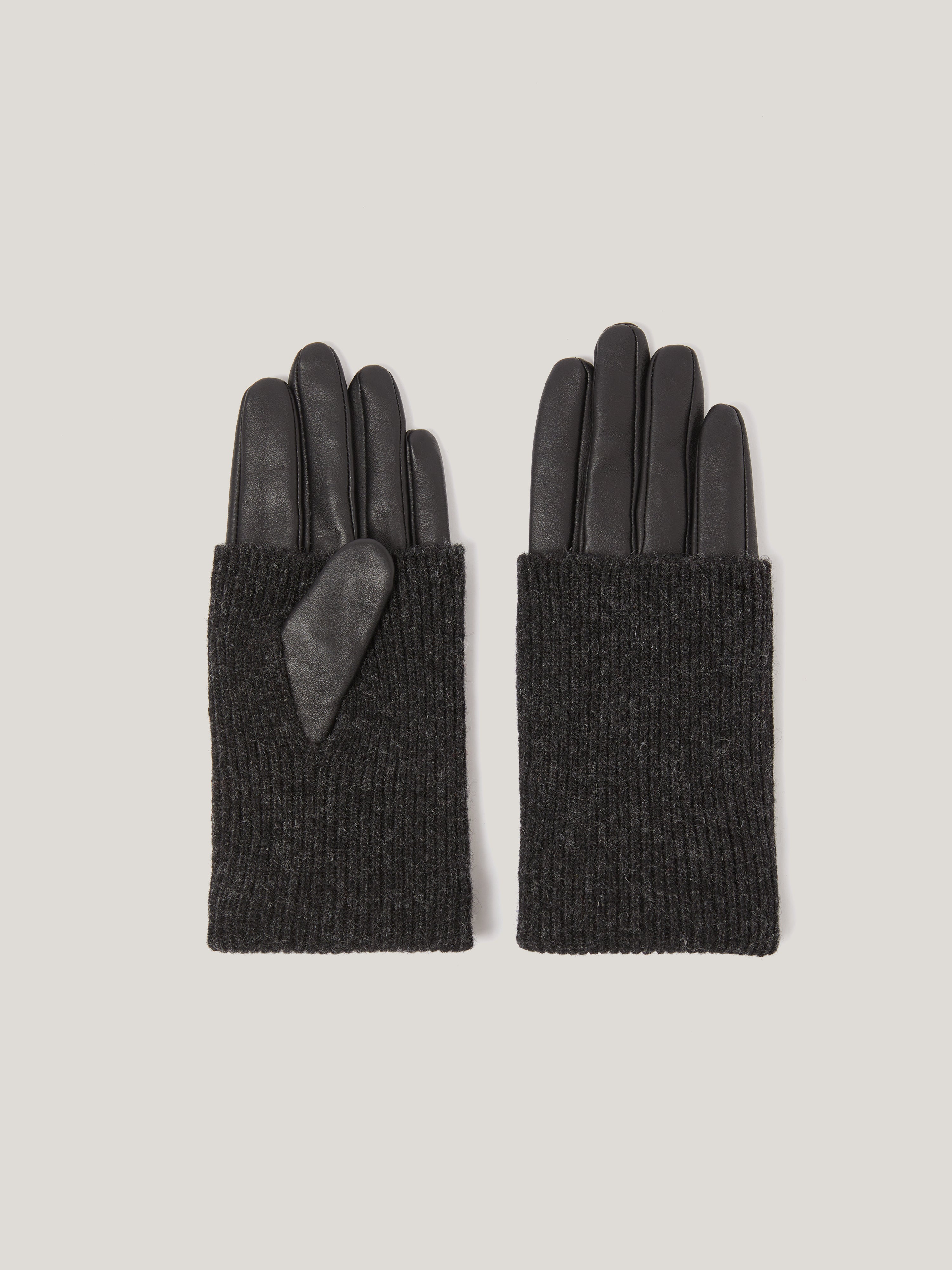 Knitted Leather Glove | Black – Jigsaw