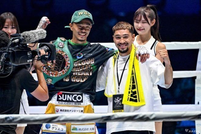 同門でこの日、世…：ボクシング世界3階級制覇チャンピオン 中谷潤人