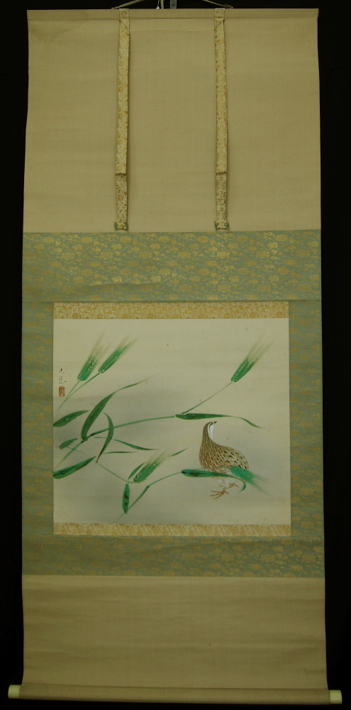 京都の掛軸専門店 古美術神宮堂 掛軸 彩色花鳥画