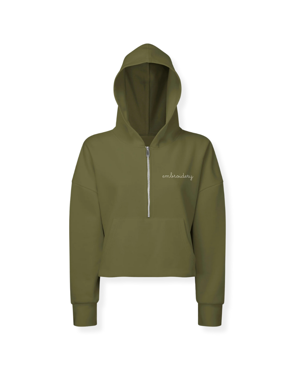 Ladies Cropped Half-Zip Hoodie – Personalized & Custom Embroidered