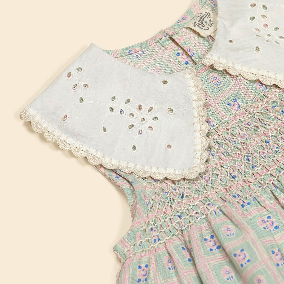 Cornelia Smock Dress in Rosepanel Mint by Apolina – Junior Edition