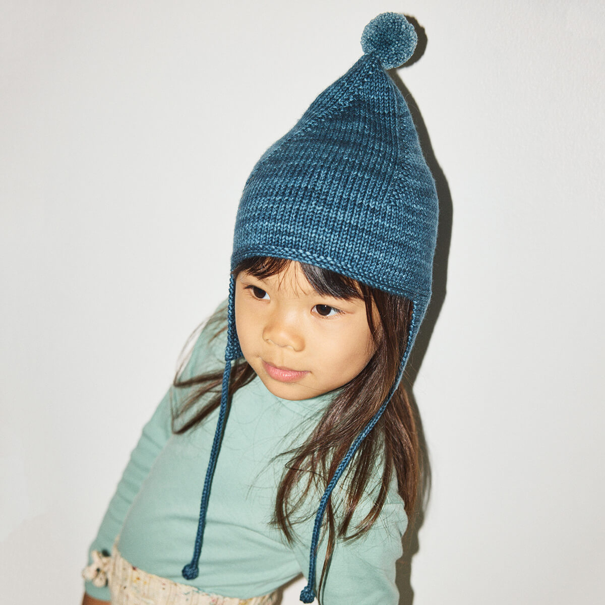 Pointy Peak Hat in Blue Smoke by Misha & Puff – Junior Edition