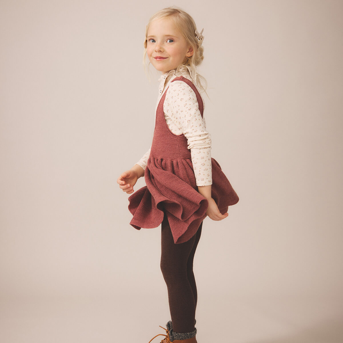 Sage Pinafore in Cherry by Soor Ploom - Last Ones In Stock - 8-10