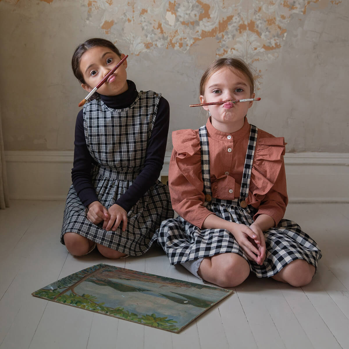 Tippi soor ploom tippi 2y pinafore Pinafore in School Plaid by