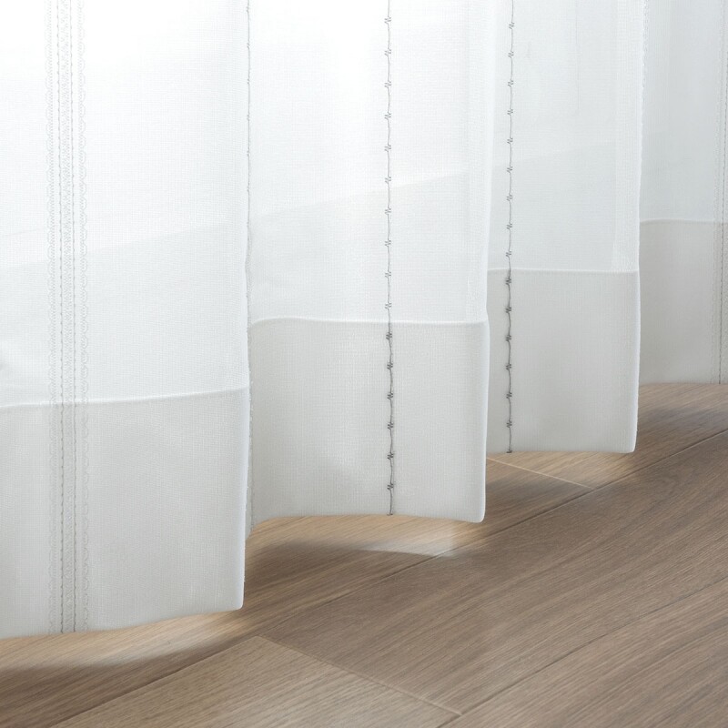 ミラー・UVカット・遮熱】ストリーク レースカーテン JD-68017