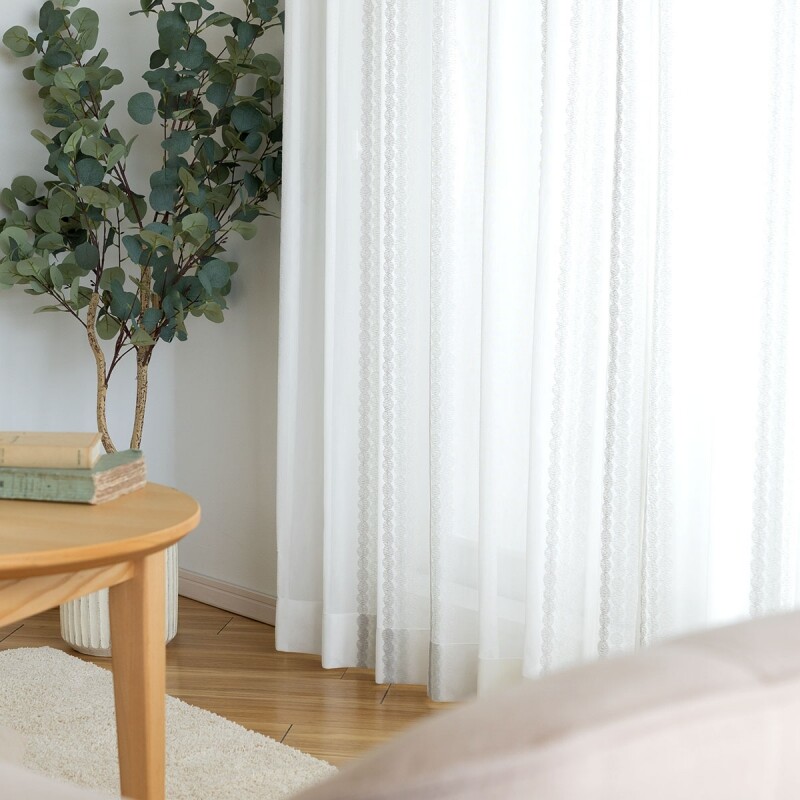 ミラー・UVカット・遮熱】モコ レースカーテン JD-68018 ホワイト