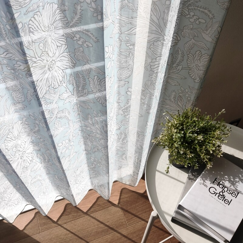 ボニー レースカーテン JE-92852 ブルー ｜ジャストカーテン