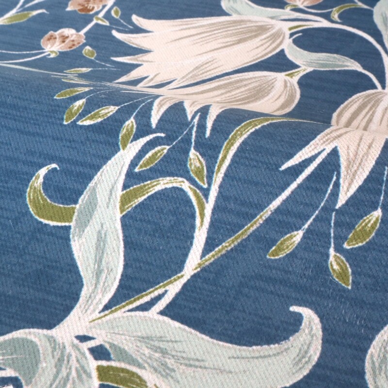 ラ・セゾン カフェカーテン JE-98074 ダークネイビー ｜ジャストカーテン