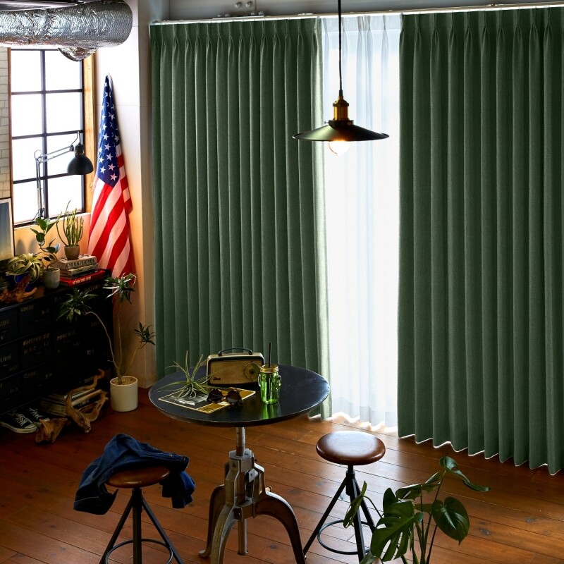 オリビア カーテン JE-99011 グリーン ｜ジャストカーテン