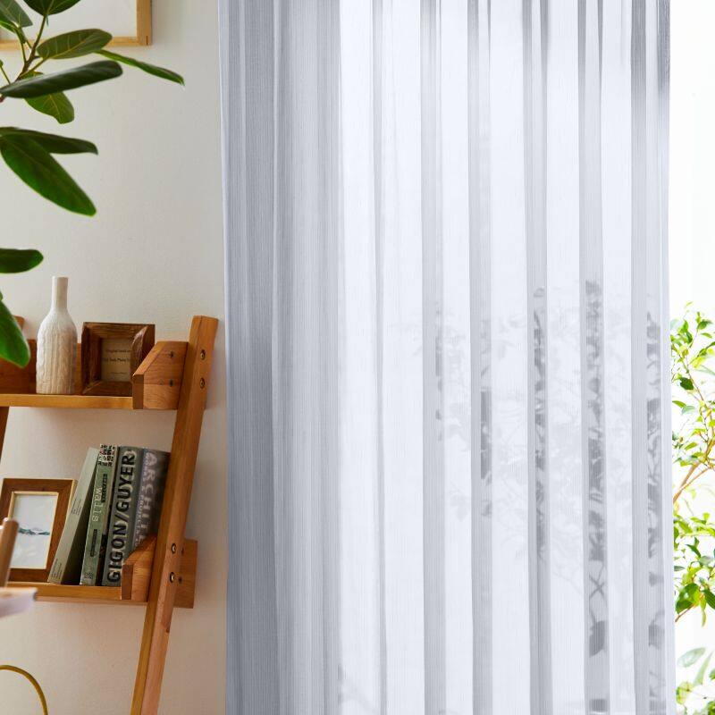 ストライプムジ レースカーテン JD-12188R ホワイト ｜ジャストカーテン